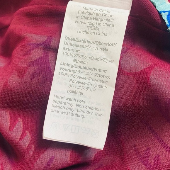 J. Crew Aqua Paisley Silk Pull On Pants Size 14 - Picture 7 of 7